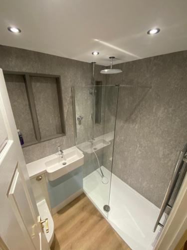 Not every bathroom requires tiling. This is a complete refurb. With mermaid board around entire bathroom and shower area. Amazing finish  stunning product